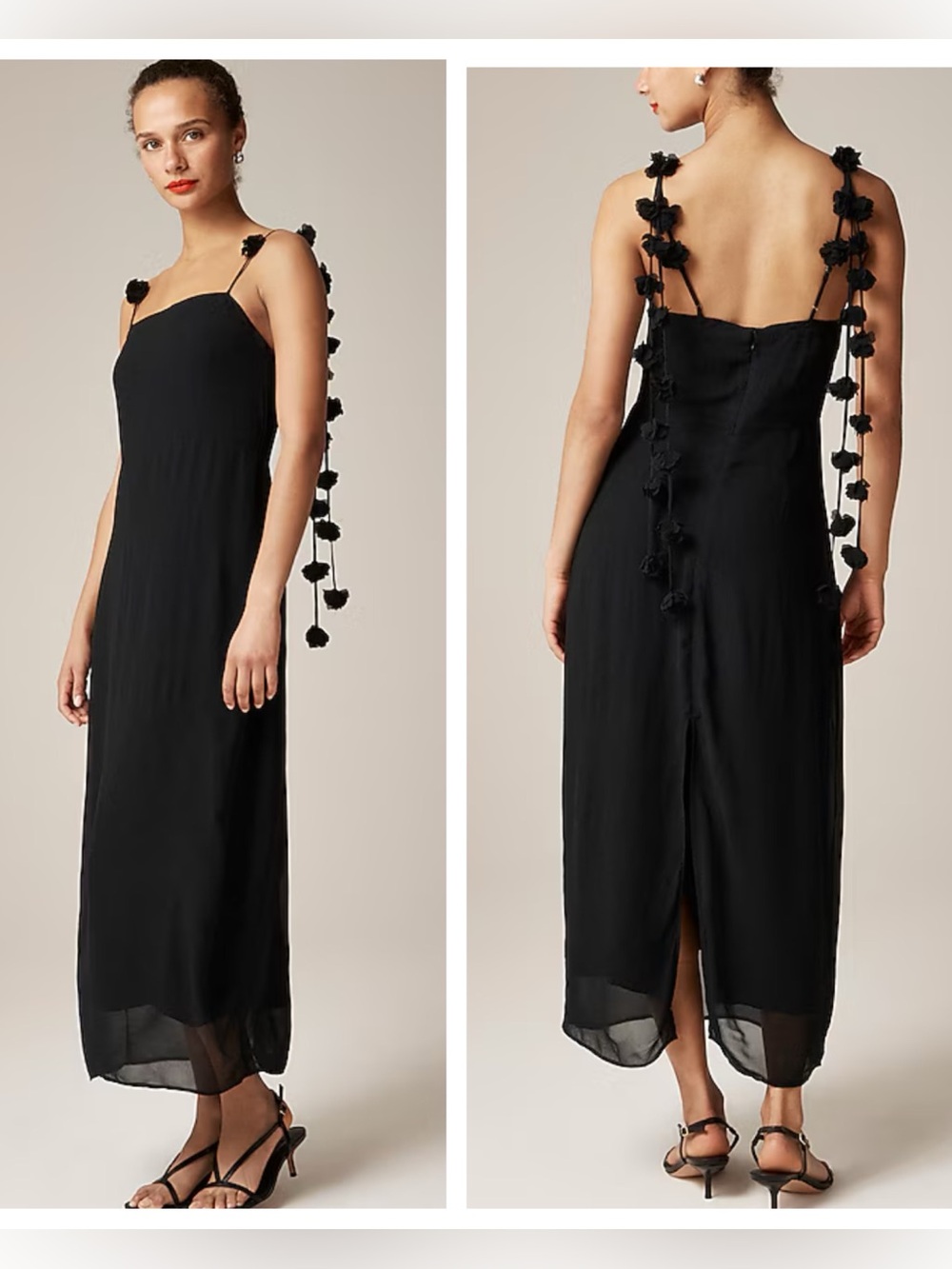 J. Crew Collection rosette-strap sheath dress in chiffon. Size 20